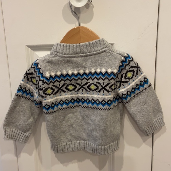 Carter’s Grey, Black, Blue & White Knit Button Up Sweater - Picture 6 of 8